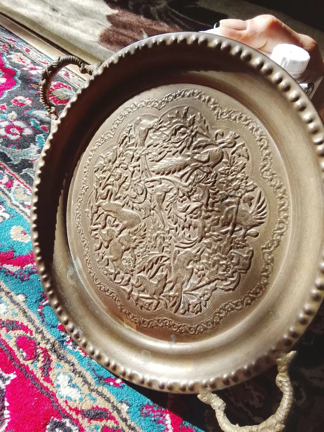 یک سینی قدیمی با 85 سال قدمت|کلکسیون اشیاء عتیقه|مشهد, کوشک مهدی|دیوار