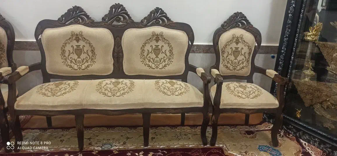 مبل نه نفره سلطنتی|مبلمان خانگی و میز عسلی|ملکان, |دیوار