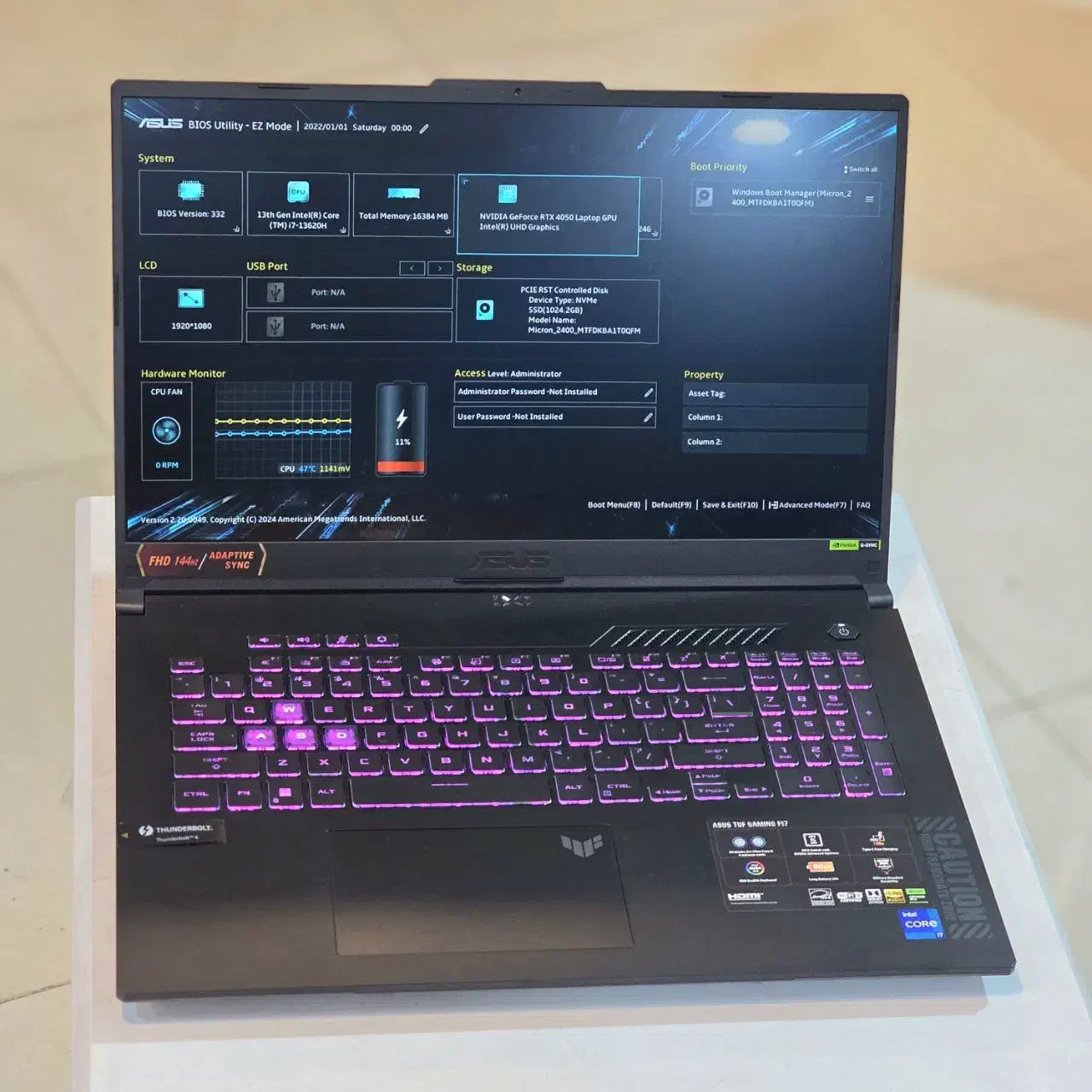 لپتاپ ایسوس ASUS TUF FX707VU گرافیک RTX4050 آنباکس|رایانه همراه|شیراز, ملاصدرا|دیوار