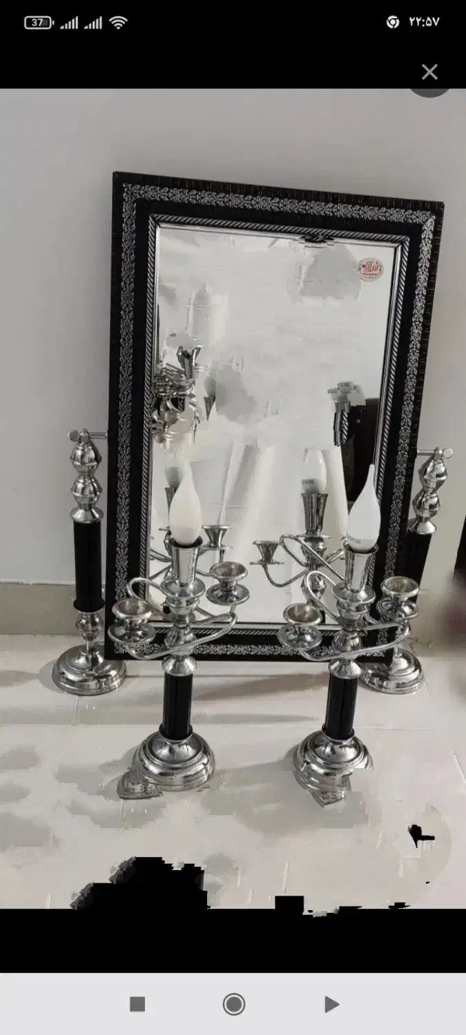 آیینه وشمعدان|صنایع دستی و سایر لوازم تزئینی|ارومیه, |دیوار