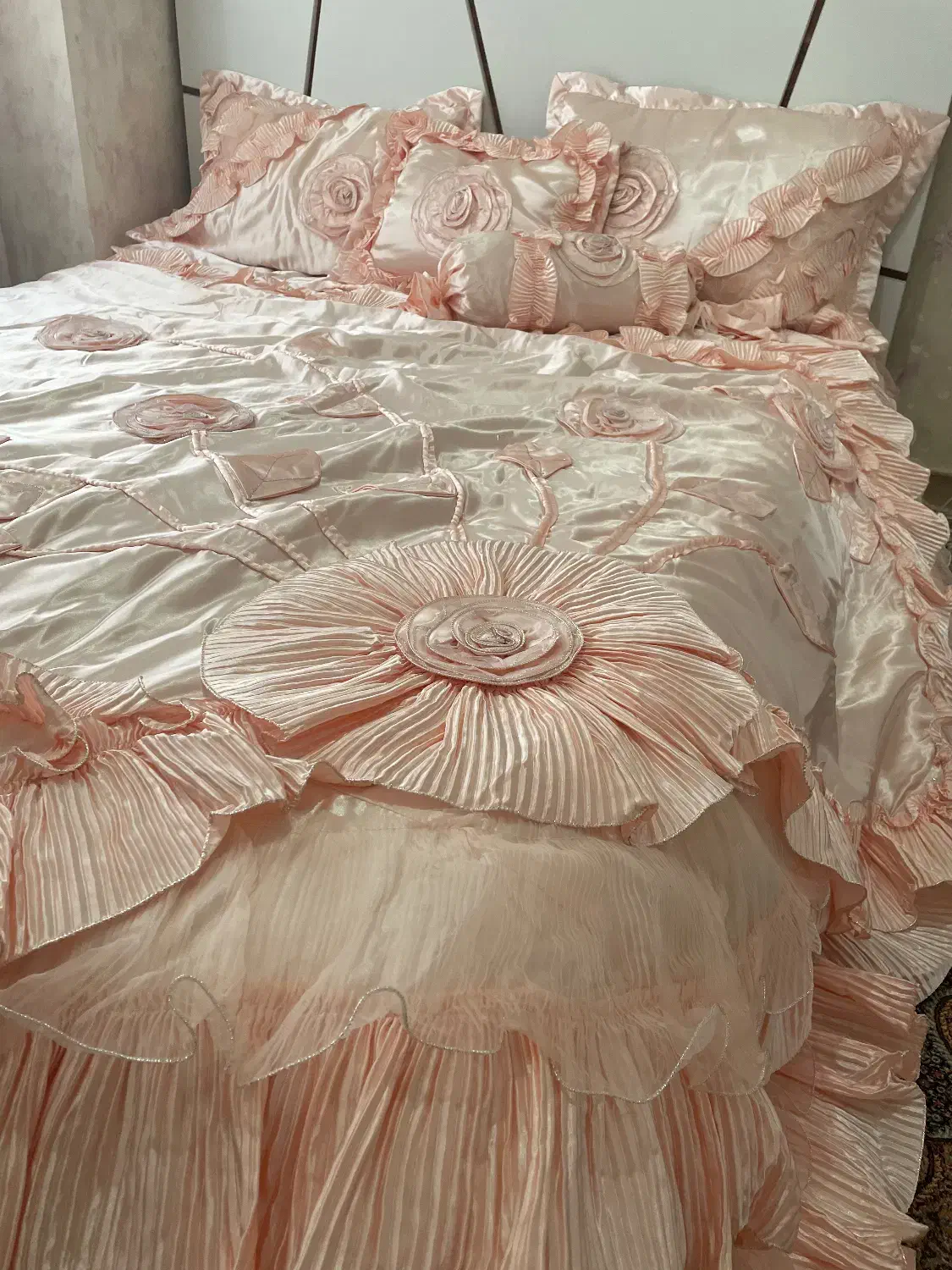 روتختی ساتن مارک rose home|رختخواب، بالش، پتو|تبریز, |دیوار