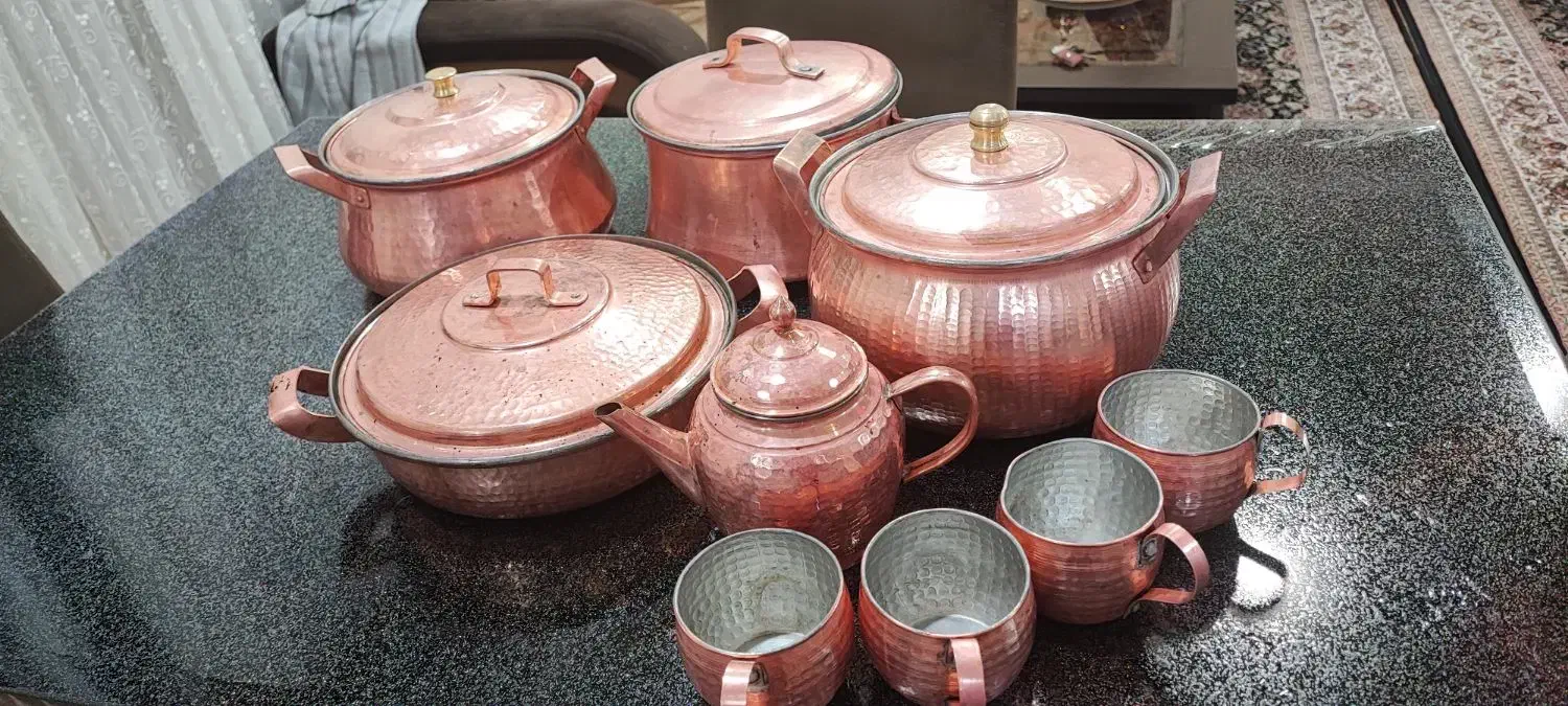 سه قابلمه مس ویک تابه|ظروف پخت‌وپز|مریوان, |دیوار