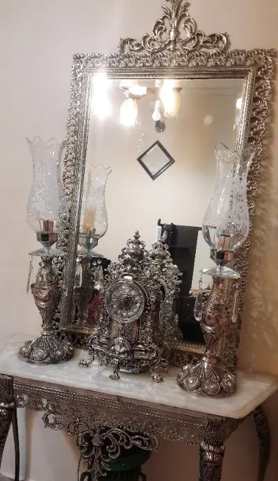 آیینه و کنسول و شمعدان بدون ساعت در حد نو|بوفه، ویترین، کنسول|تهران, تهرانپارس غربی|دیوار