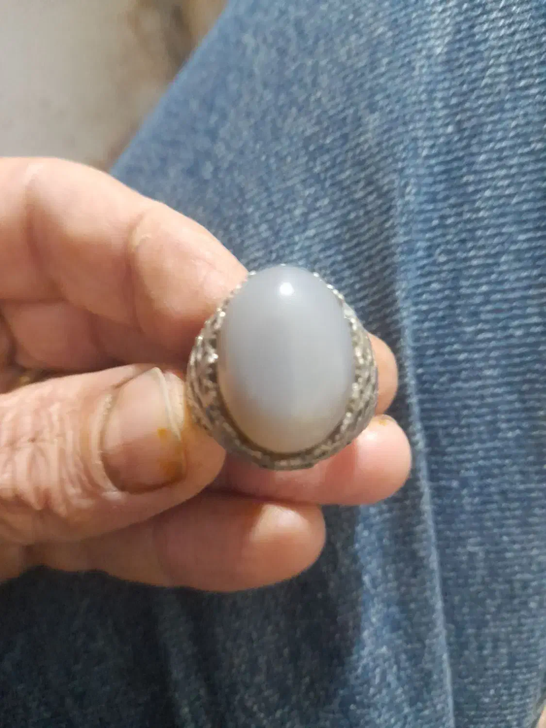 انگشتر نقره عقیق کبود|کلکسیون اشیاء عتیقه|کرمانشاه, |دیوار