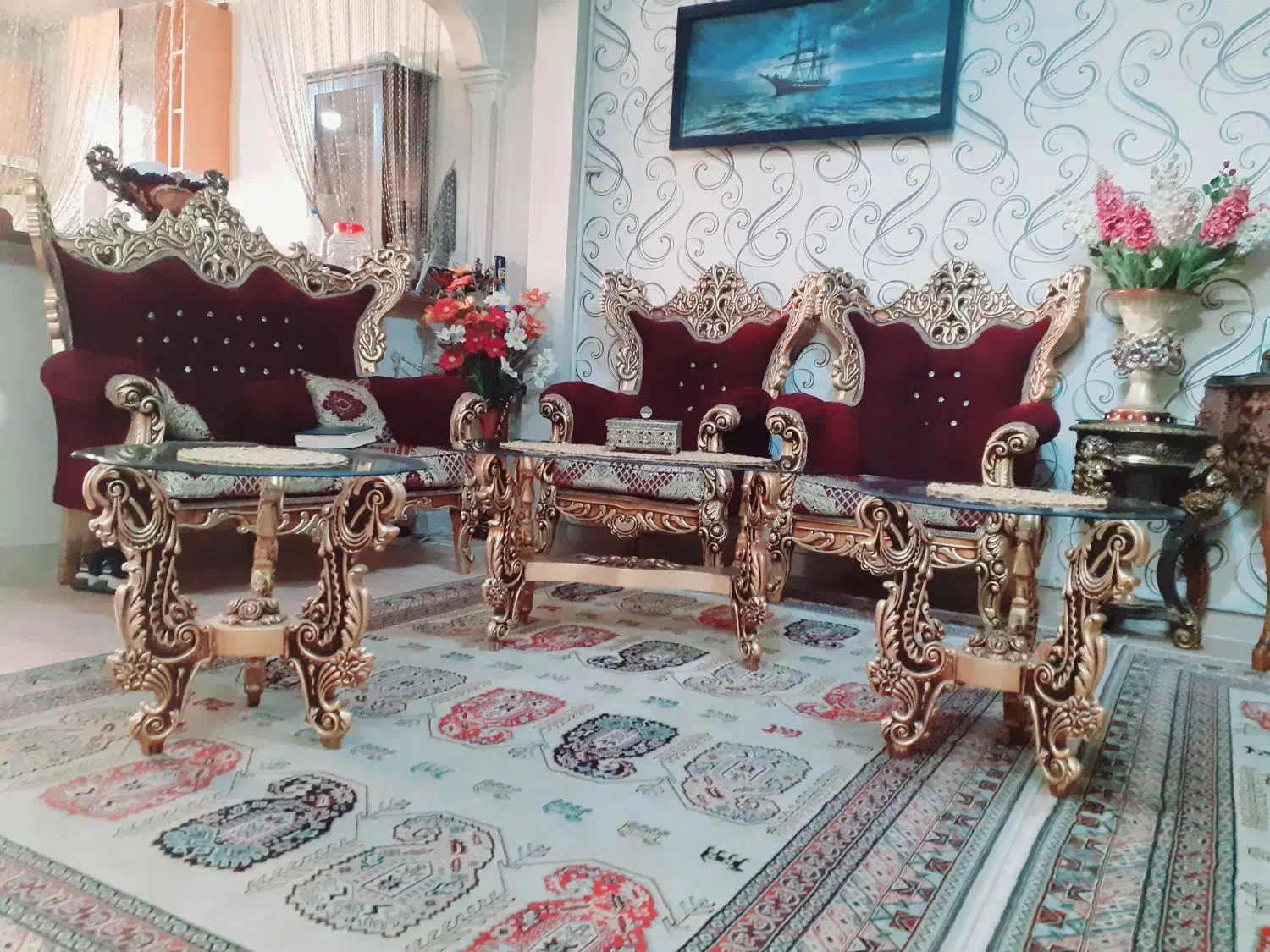 مبلمان ۶نفره استیل|مبلمان خانگی و میز عسلی|کرج, حسن آباد|دیوار