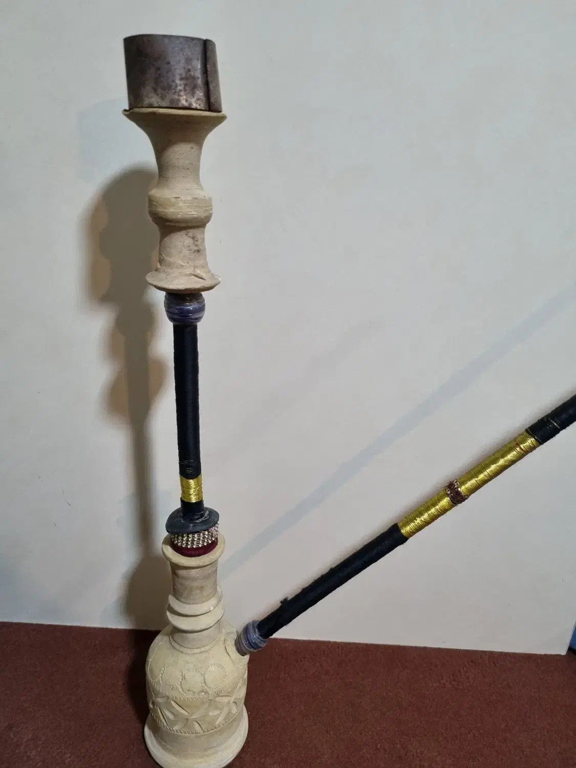 قلیان تنه سفالی و چوبی|کلکسیون و سرگرمی|تهران, نیلوفر|دیوار