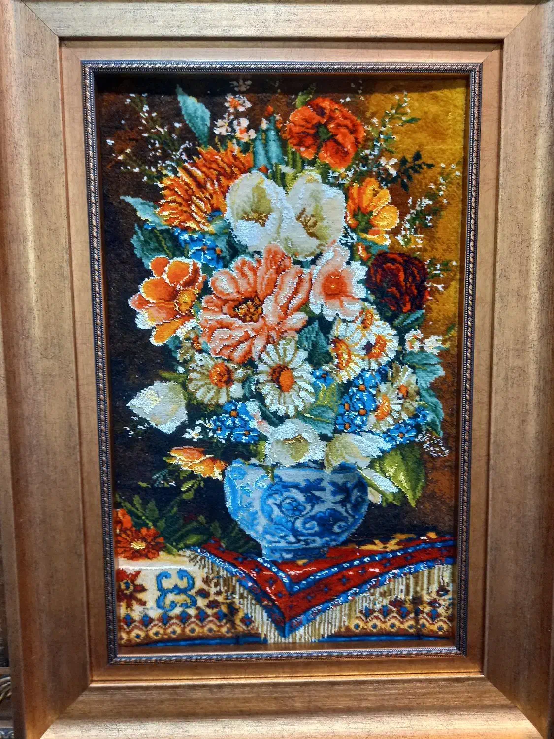 تابلو فرش گلدان لیوانی چله ابریشم ۶۰*۸۰ golha|تابلو فرش|تهران, نارمک|دیوار