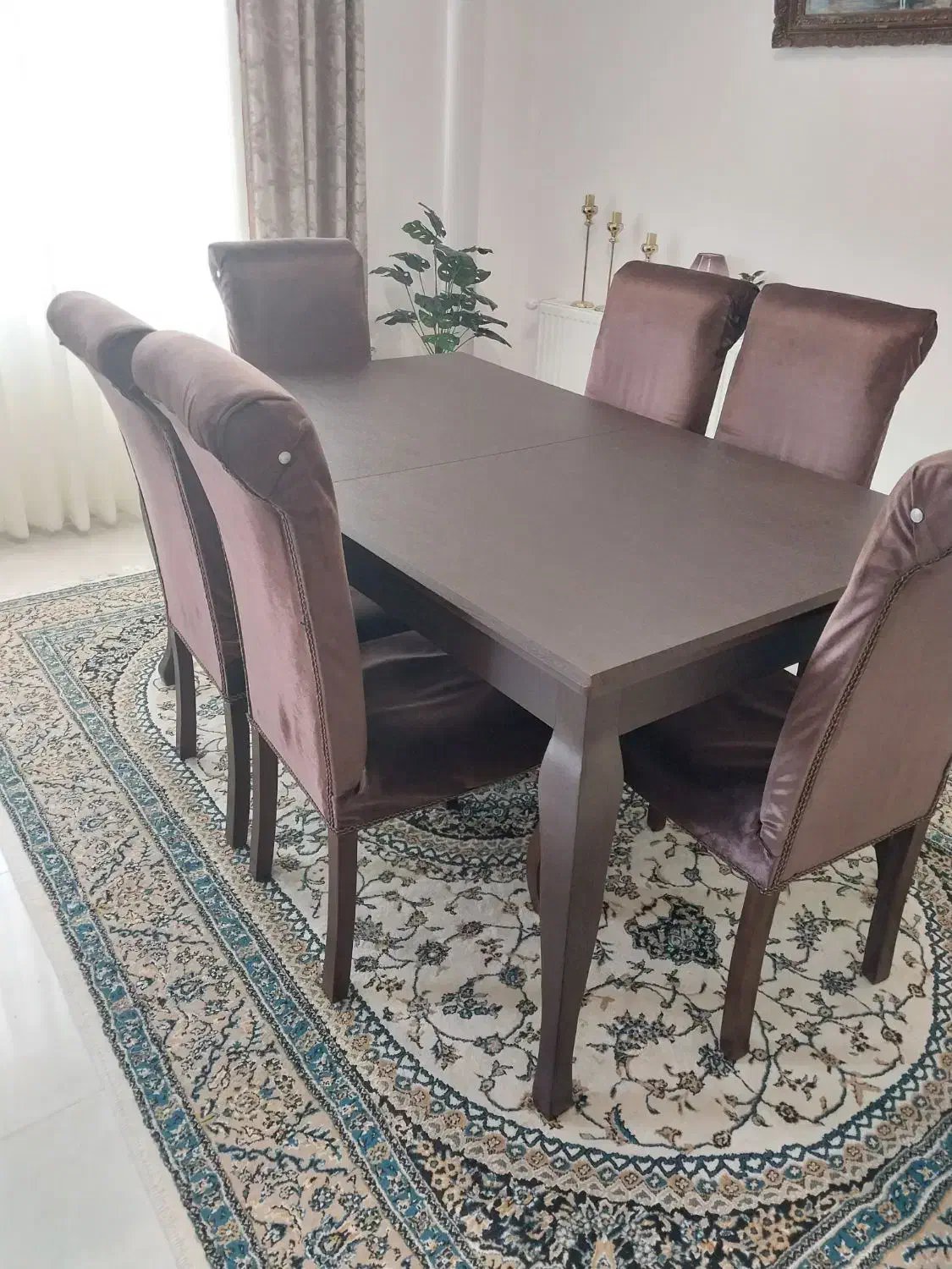 میز ناهار خوری شیش تبدیل به هشت نفره باشش صندلی|میز و صندلی غذاخوری|سیاهکل, |دیوار