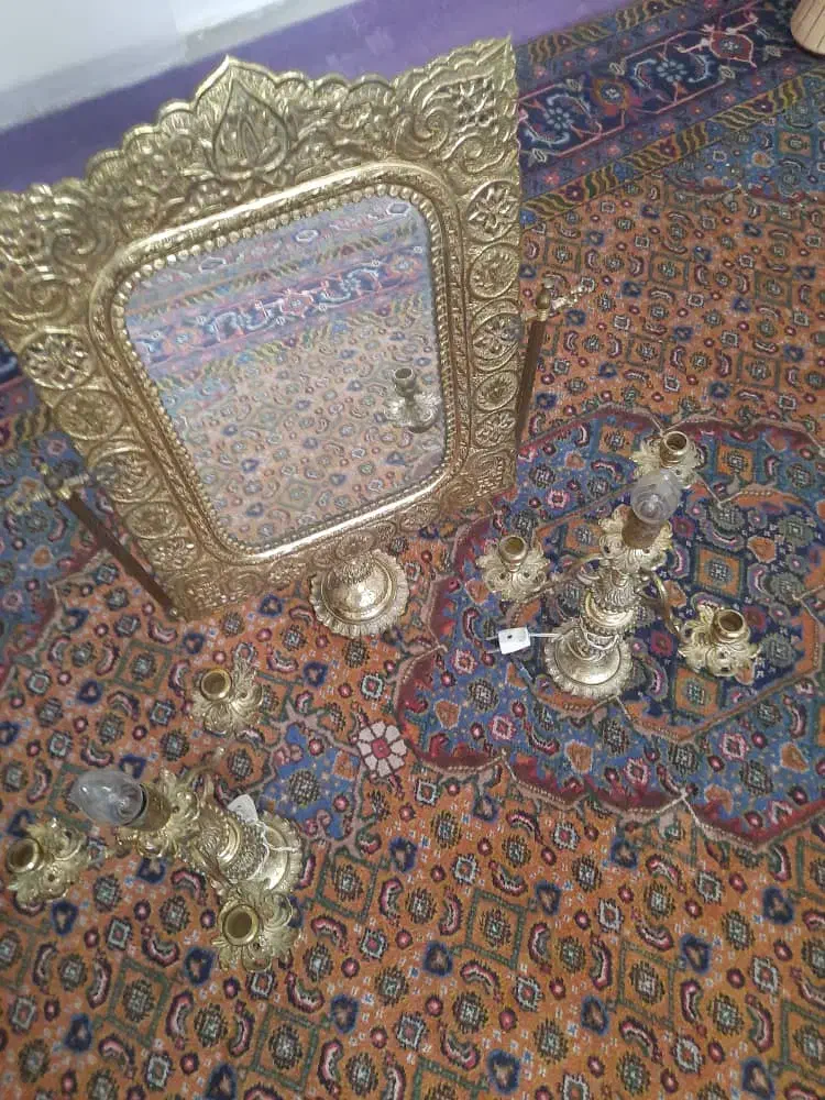 آینه شمدان برنز قدیمی|آینه|اردبیل, |دیوار