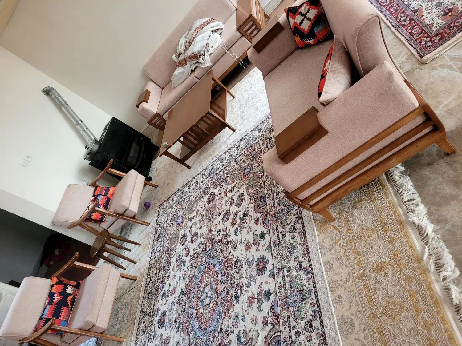 مبل راحتی چوبی استیل مبل شرکتی فرانسوی|مبلمان خانگی و میز عسلی|ورامین, ورامین|دیوار