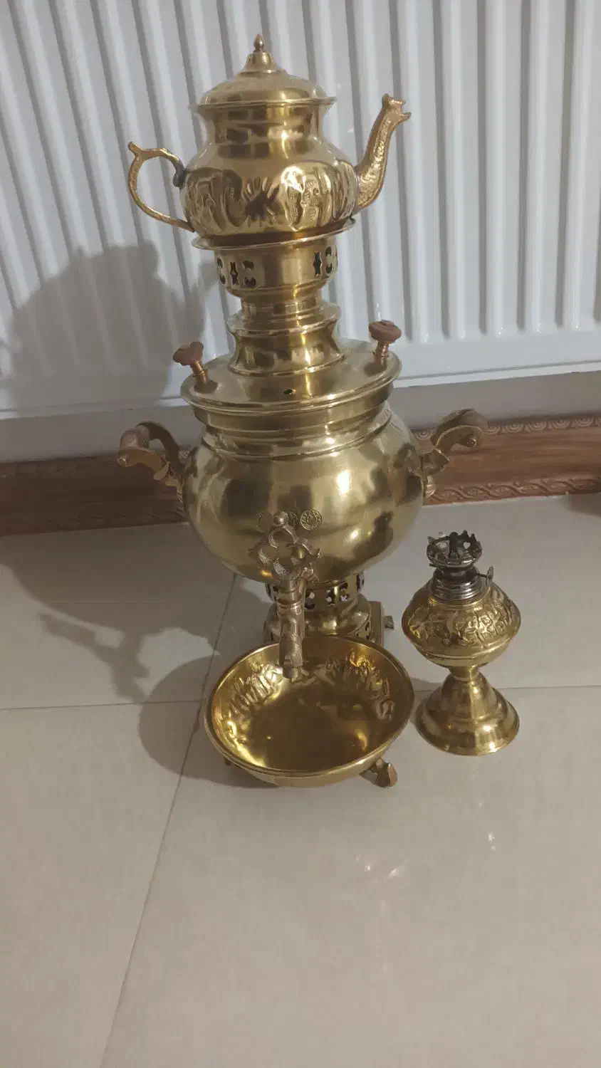 سماور قوری برنجی|صنایع دستی و سایر لوازم تزئینی|رباط‌کریم, نصیرشهر|دیوار