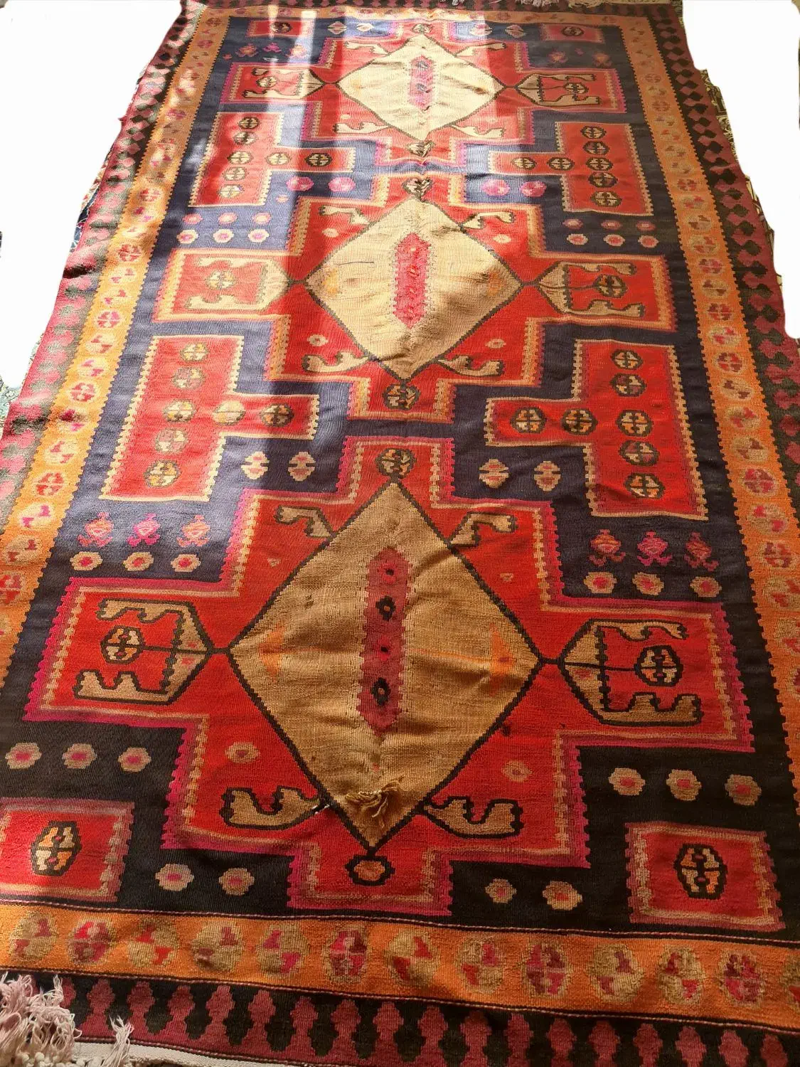 گلیم دست بافت کاملا طبیعی قدیمی|گلیم، جاجیم، گبه|تهران, زعفرانیه|دیوار