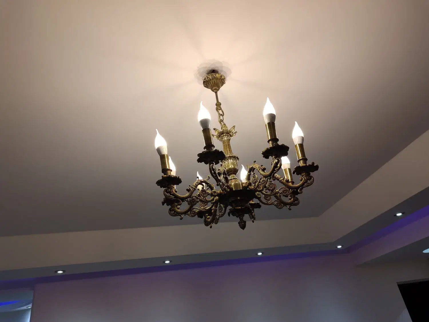 لوستر تمام برنز|لوستر و چراغ آویز|تبریز, |دیوار