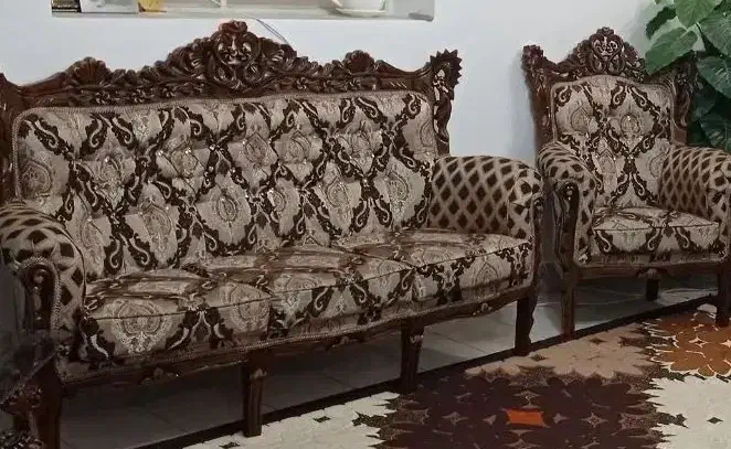 مبل سلطنتی نه نفره|مبلمان خانگی و میز عسلی|جهرم, |دیوار