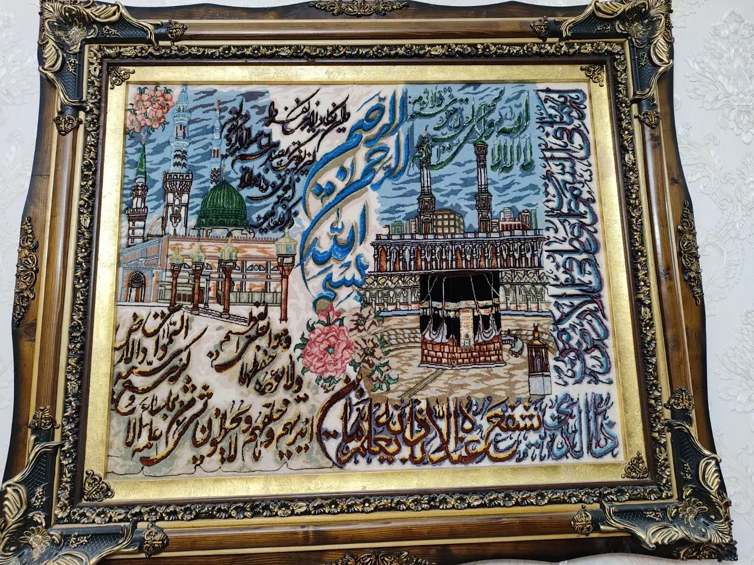 تابلو فرش کعبه وانیکاد وایت والکرسی|تابلو فرش|تبریز, |دیوار