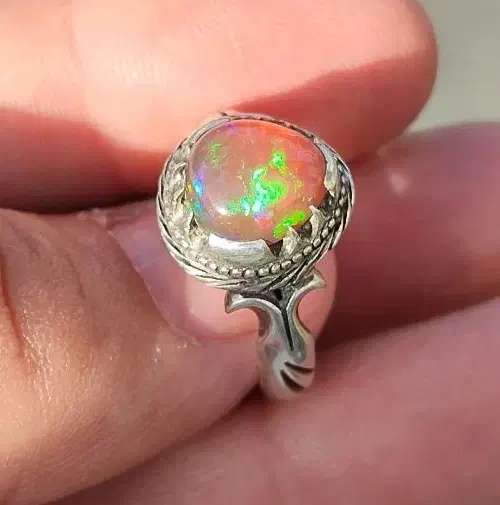 انگشتر نقره دست ساز طهران فدک سنگ اوپال|بدلیجات|تهران, نیروی هوایی (پیروزی)|دیوار