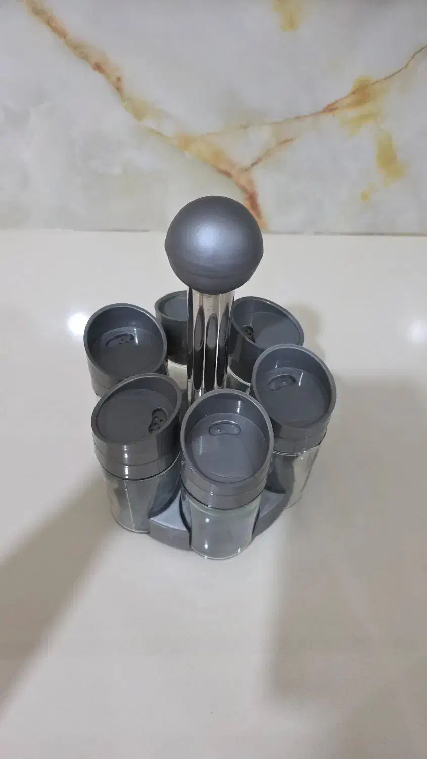 جا ادویه ۶ تیکه با قابلیت چرخش|ظروف نگهدارنده، پلاستیکی، یک‌بارمصرف|بهبهان, |دیوار