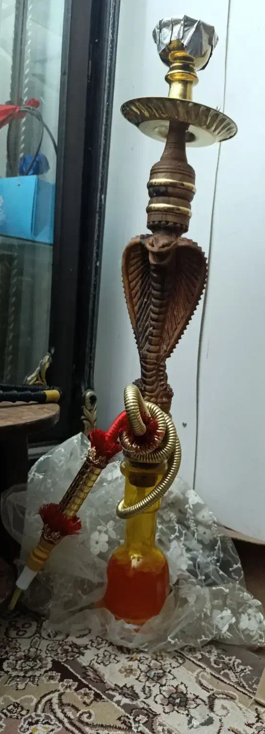 .قلیون چوبی دوسیب طرح مار .|کلکسیون و سرگرمی|قدس, شهرک فرزان|دیوار