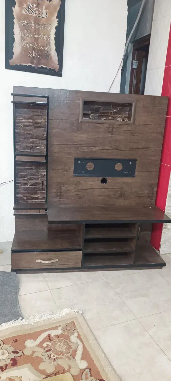 زیر تلویزیونی طرح چوب و Mdf|میز تلویزیون|ایلام, |دیوار