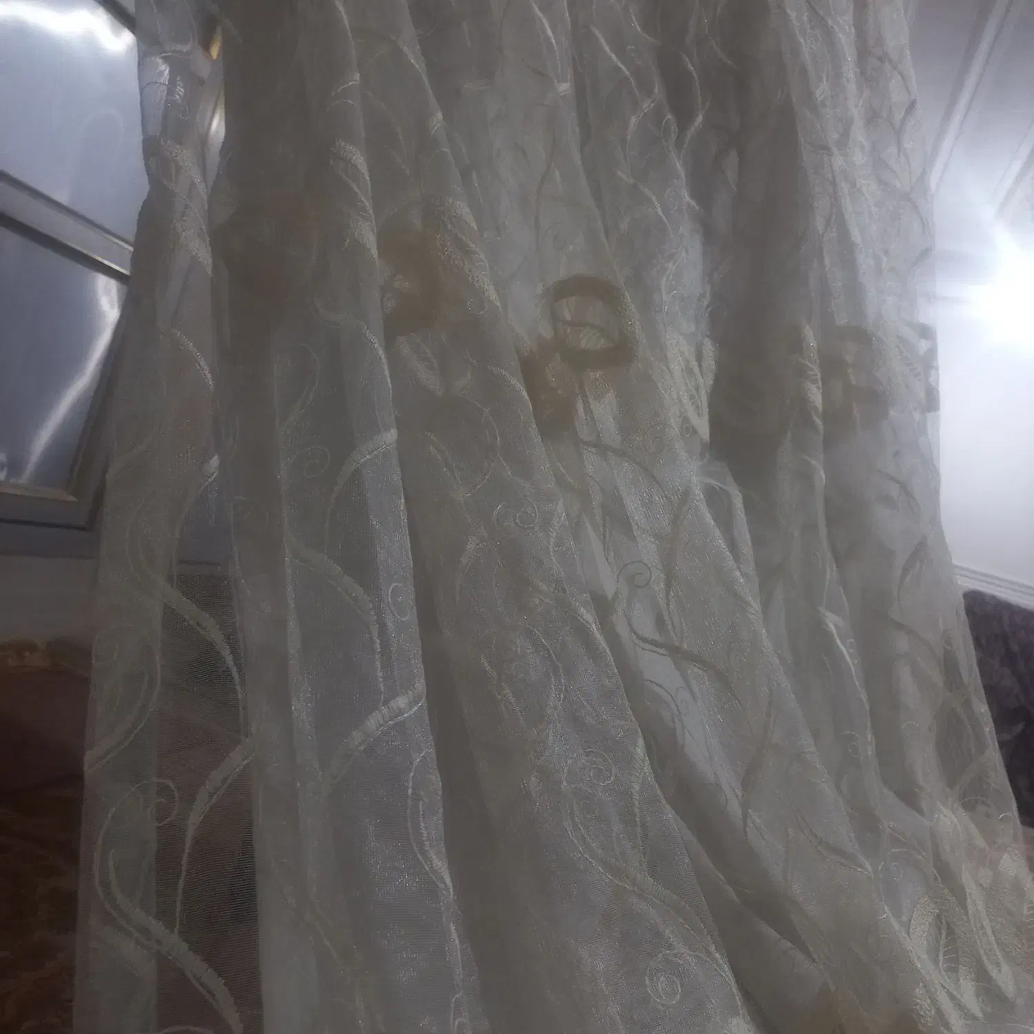 پرده سفید پنچره ودر به فروش میرسد|پرده، رانر، رومیزی|ایذه, |دیوار