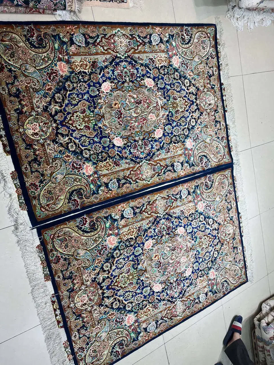 جفت فرش زرونیم(100*150) دستباف سالاری 60رج تبریز|فرش|کرج, فاز ۱ مهرشهر|دیوار