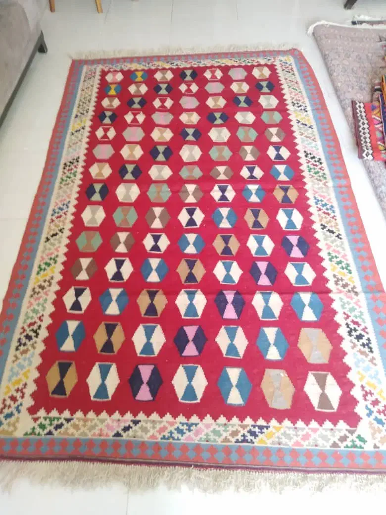 گلیم قشقایی|گلیم، جاجیم، گبه|شیراز, زند|دیوار