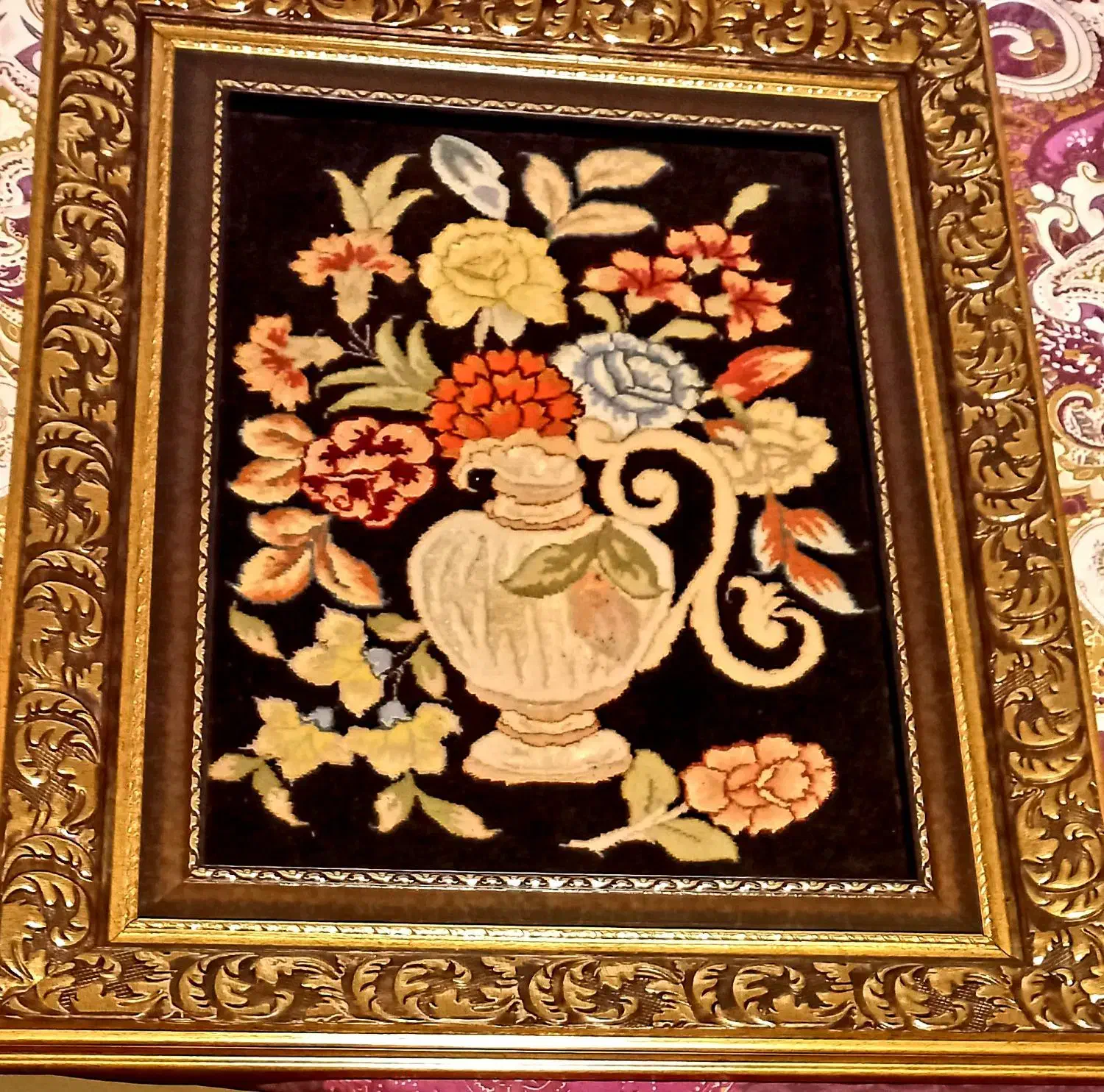 تابلوی بافت تمام ابریشم فوق العاده زیبا و نو|تابلو فرش|گرگان, |دیوار