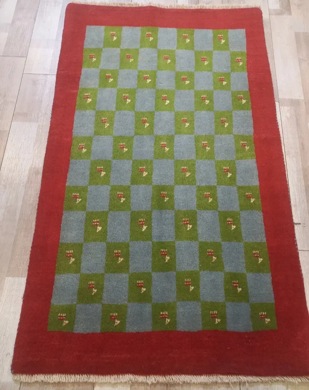 زرچارک ۸۰در ۱۲۰ گبه دو پود قشقایی شیراز رنگ طبیعی|گلیم، جاجیم، گبه|تهران, حر|دیوار