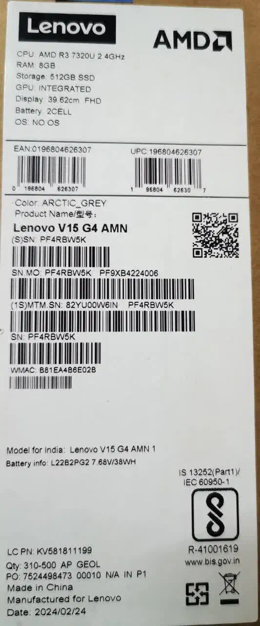 لپتاپ لنوو Lenovo V15 G4 AMN -|رایانه همراه|مشهد, حجاب (شهرک غرب)|دیوار