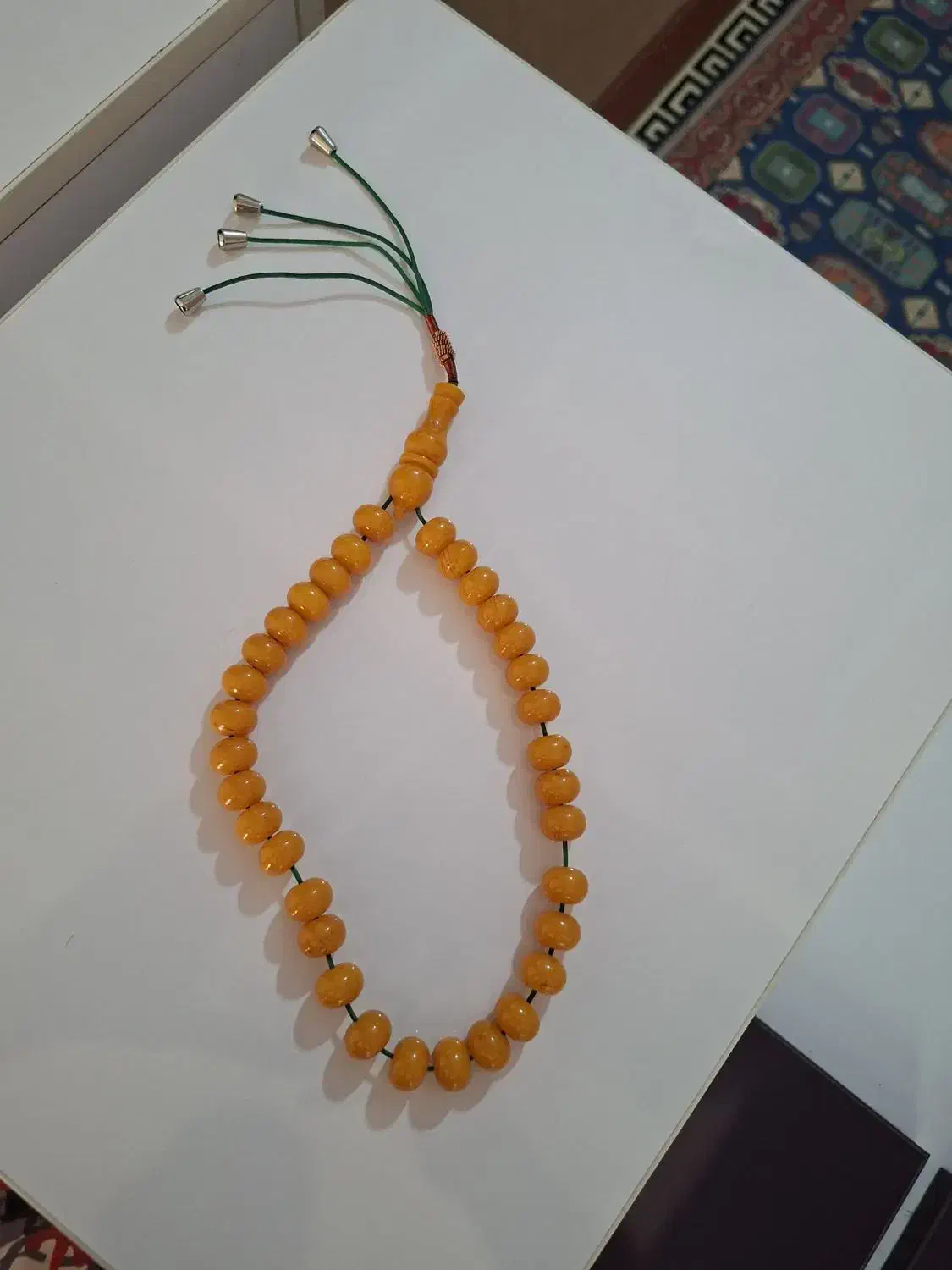 تسبیح کهربا رگه دار|کلکسیون اشیاء عتیقه|خرمآباد, |دیوار