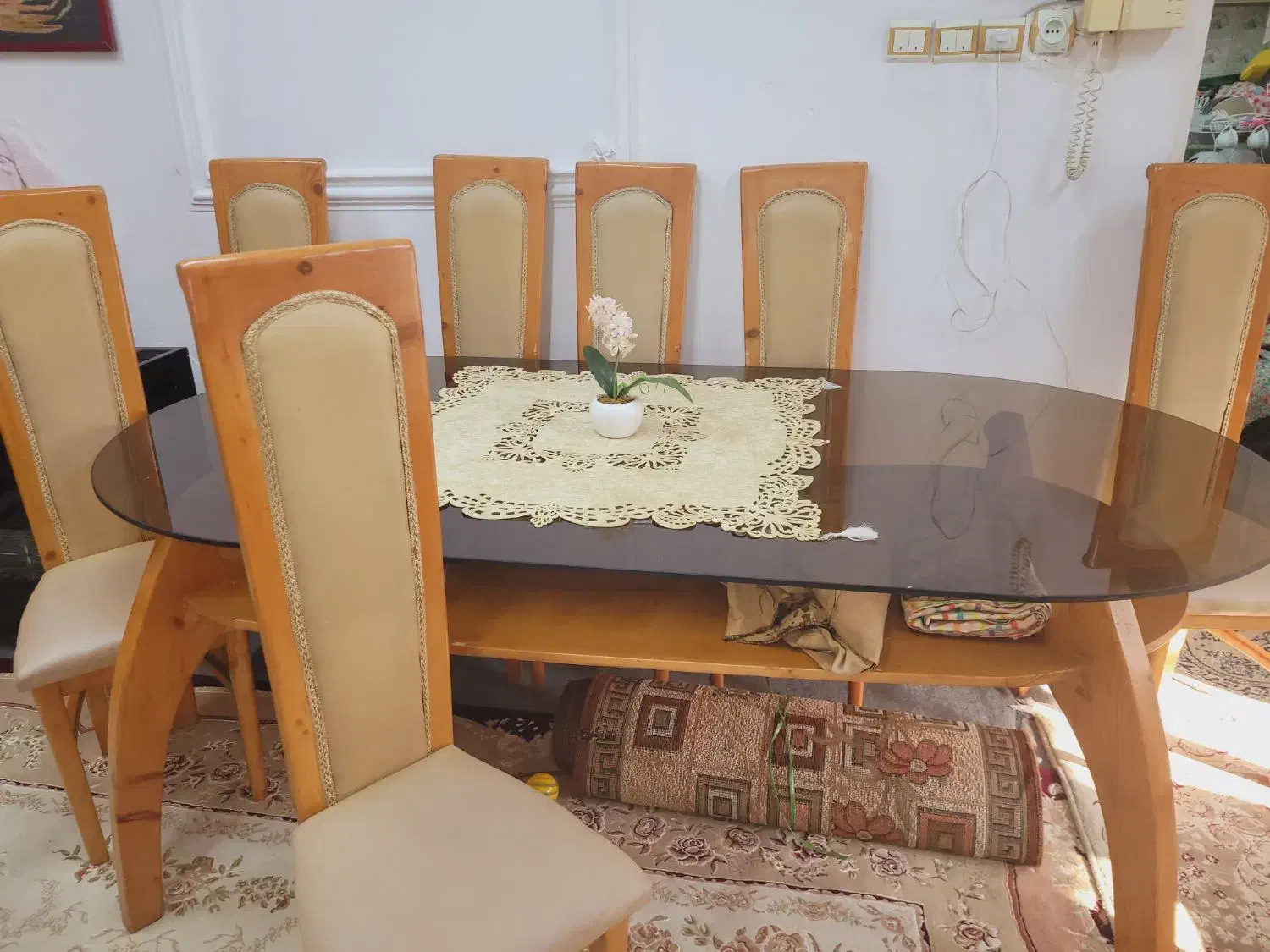 میزناهارخوری ۸نفره|میز و صندلی غذاخوری|رشت, دروازه لاکان|دیوار