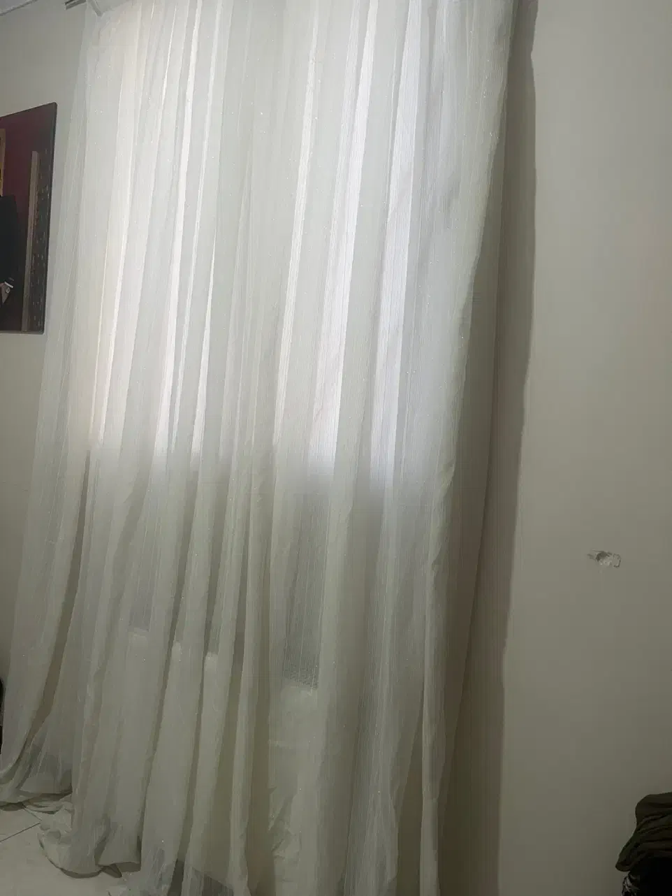 پرده حریر سفید|پرده، رانر، رومیزی|تهران, منیریه|دیوار
