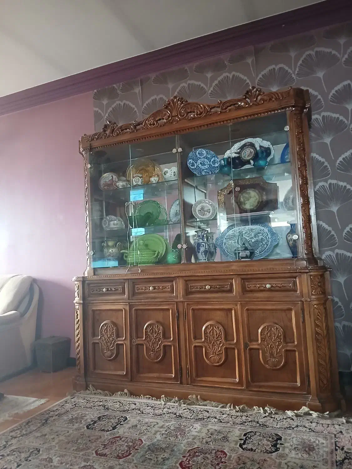 بوفه تمام چوب|بوفه، ویترین، کنسول|قائمشهر, |دیوار