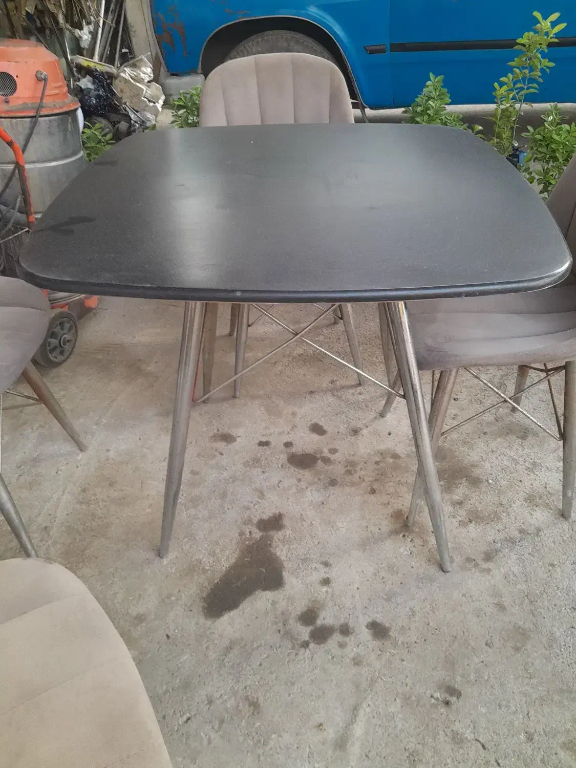 میز چوبی و فلزی چهار عدد|میز و صندلی غذاخوری|رحیم‌آباد, |دیوار