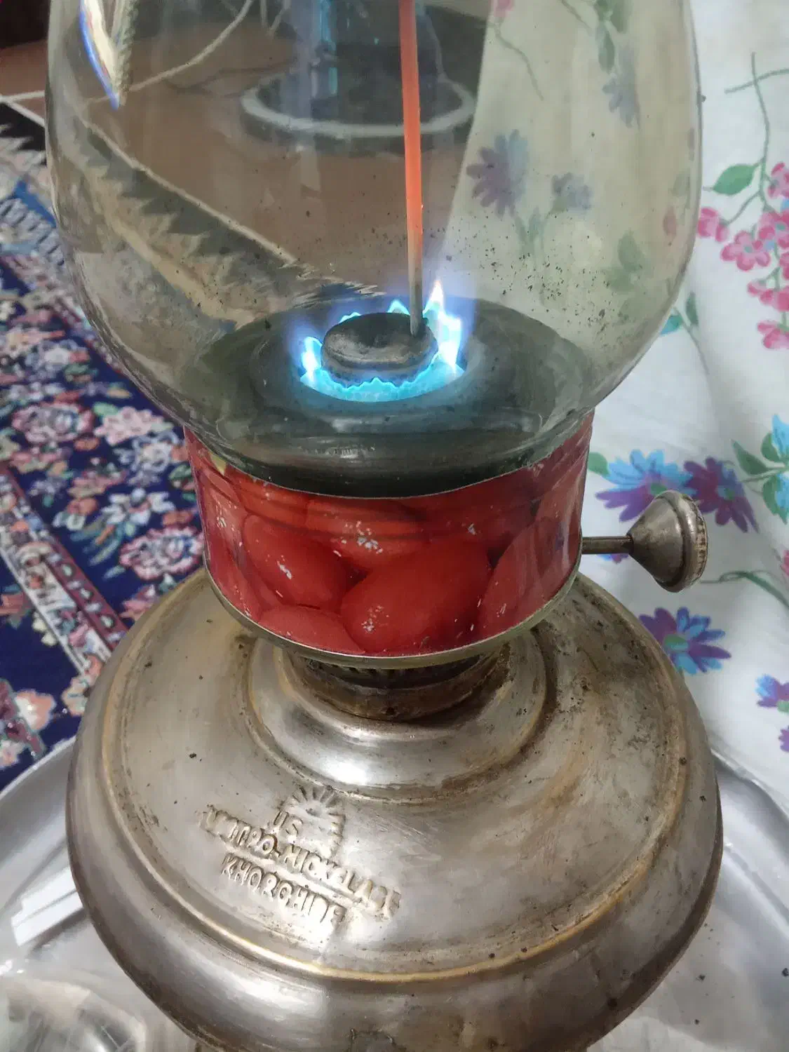 چراغ لمپا جادویی آبی سوز عتیقه قدیمی|کلکسیون اشیاء عتیقه|زابل, |دیوار