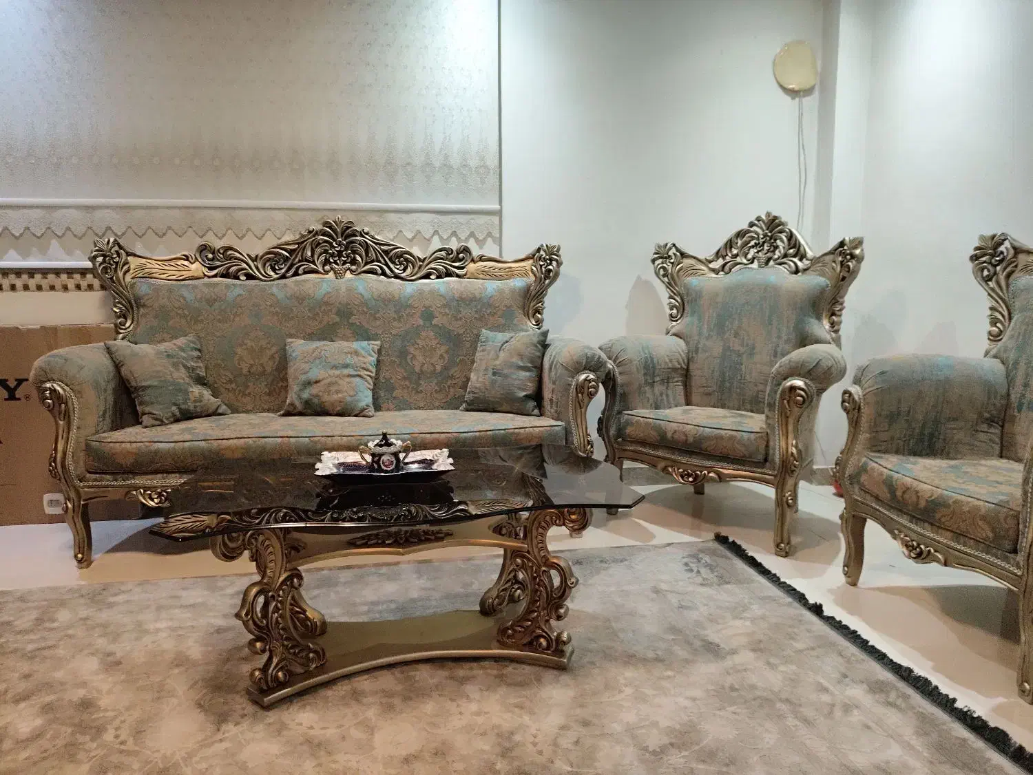 مبل استیل سلطنتی ۹ نفره|مبلمان خانگی و میز عسلی|نوشهر, |دیوار