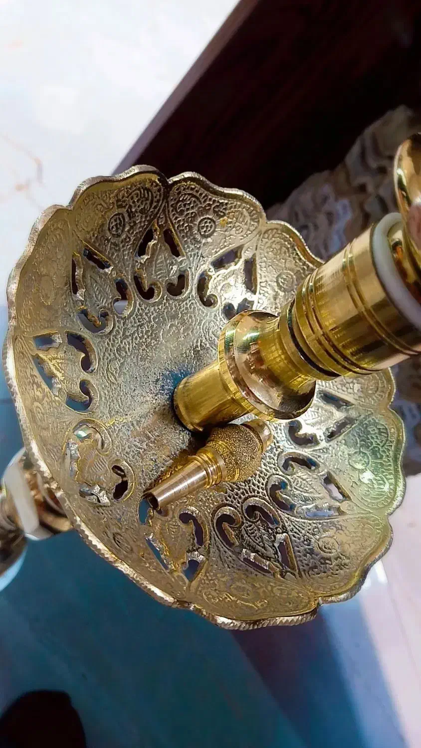 قلیان برنجی توپر سنگین|کلکسیون و سرگرمی|سراب, |دیوار