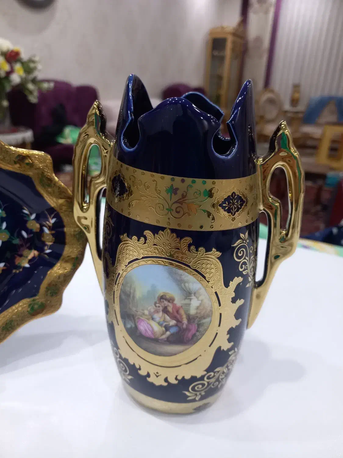 ست چینی سورمه‌ای لیلی مجنون|صنایع دستی و سایر لوازم تزئینی|ری, دیلمان|دیوار