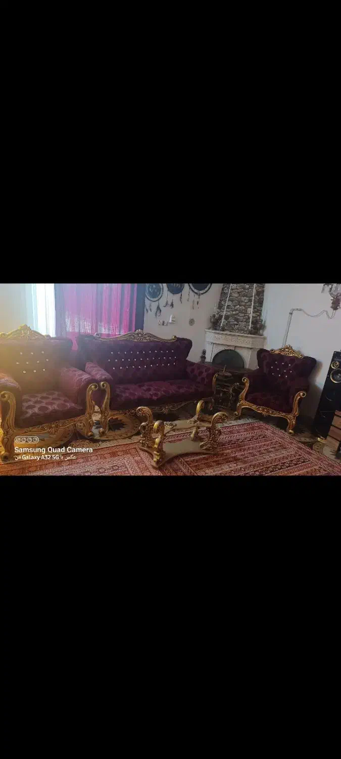 مبل سلطنتی ۵نفره|مبلمان خانگی و میز عسلی|گرگان, |دیوار