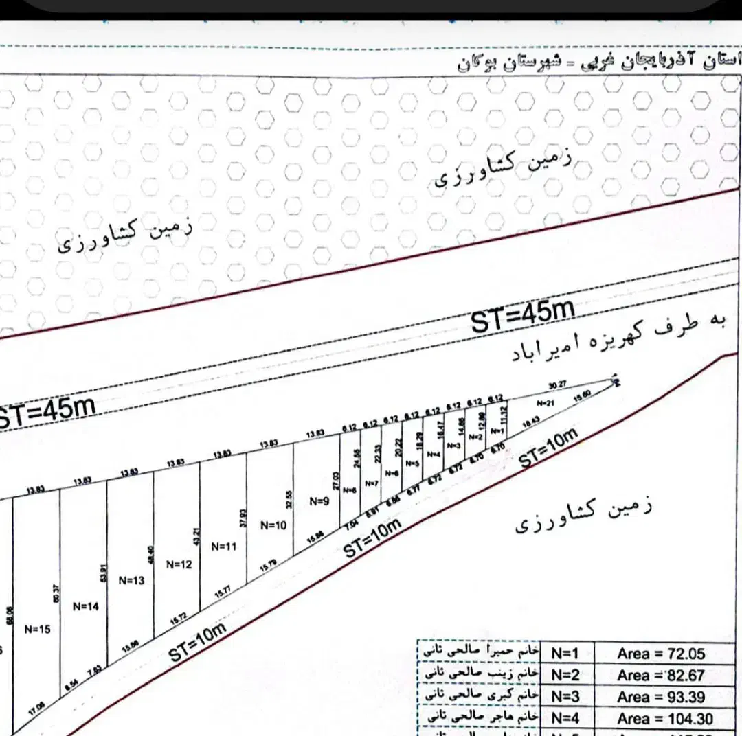 فروش ۷۷۲ متر زمین دوبر روی خ کهریزه امیرآباد|فروش زمین و ملک کلنگی|بوکان, |دیوار