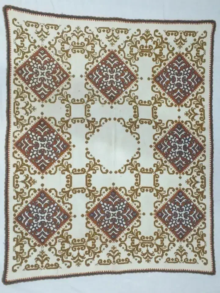 سفره قدیمی دست بافت سوزن دوزی کم نظیر|کلکسیون اشیاء عتیقه|اردبیل, |دیوار