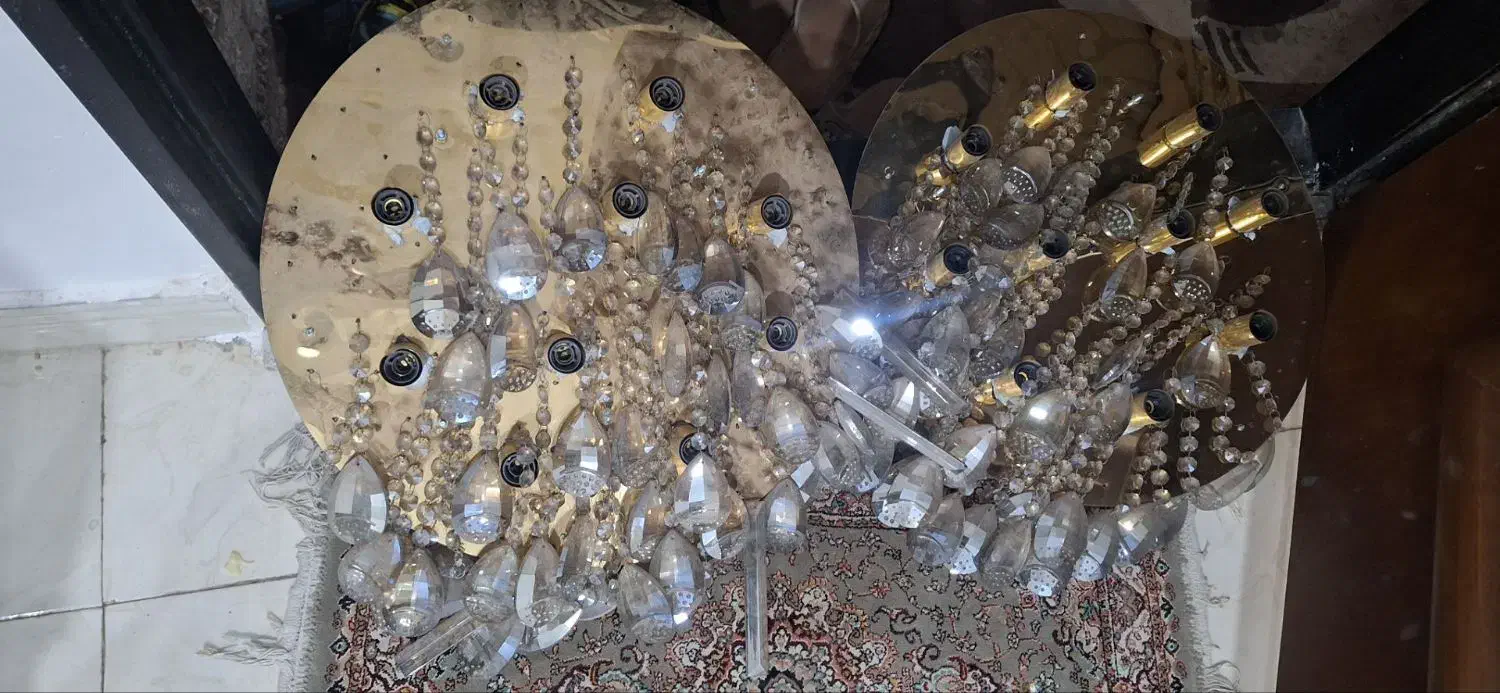 لوستر طلایی جفت|لوستر و چراغ آویز|رباط‌کریم, الارد|دیوار