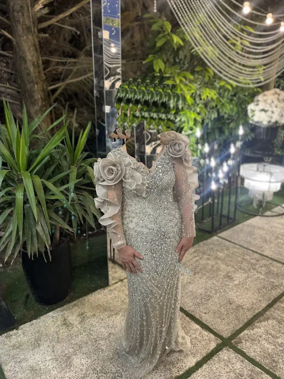 لباس مجلسی نو از مزون سنگ و جواهر  دوزی تخفیف دار|لباس|ساری, |دیوار