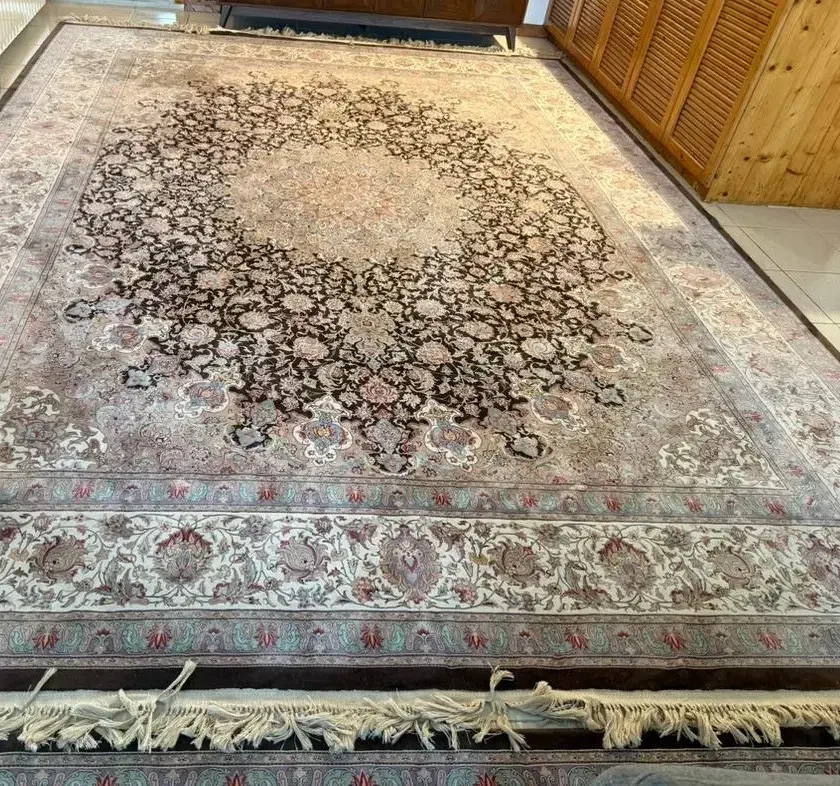 یک جفت فرش 12متری و یک 3 متری گرد ابریشم بلژیکی|فرش|رویان, |دیوار