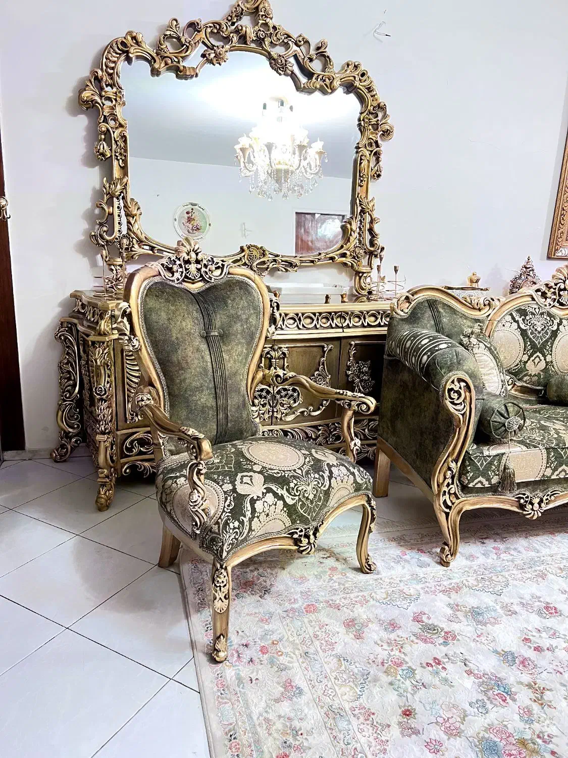مبلمان استیل ورق طلا بانهارخوری(درحد بسیار آکبند)|مبلمان خانگی و میز عسلی|تهران, فرمانیه|دیوار