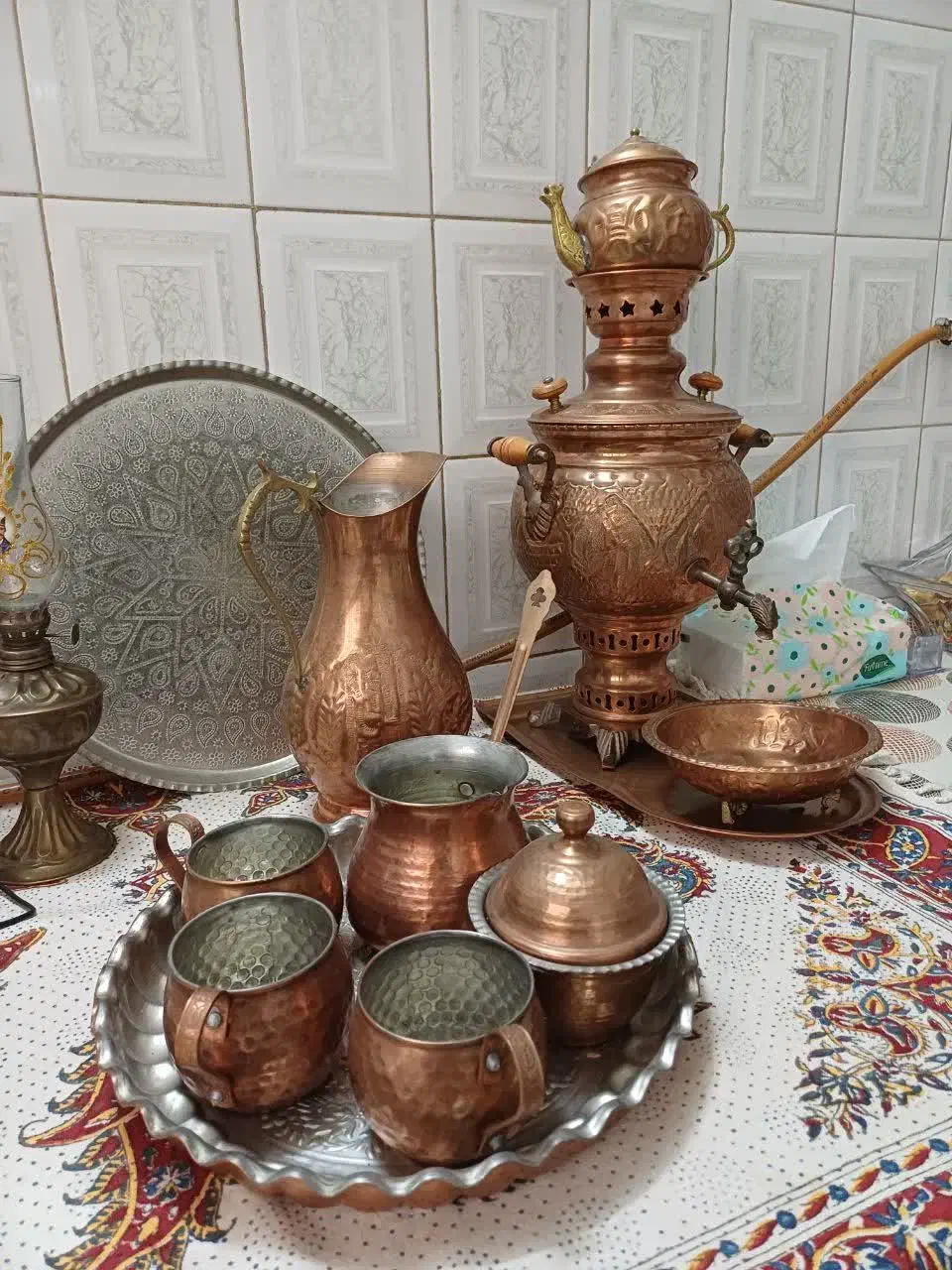 ظروف مسی|سماور، چای‌ساز، قهوه‌ساز|خمینی‌شهر, |دیوار