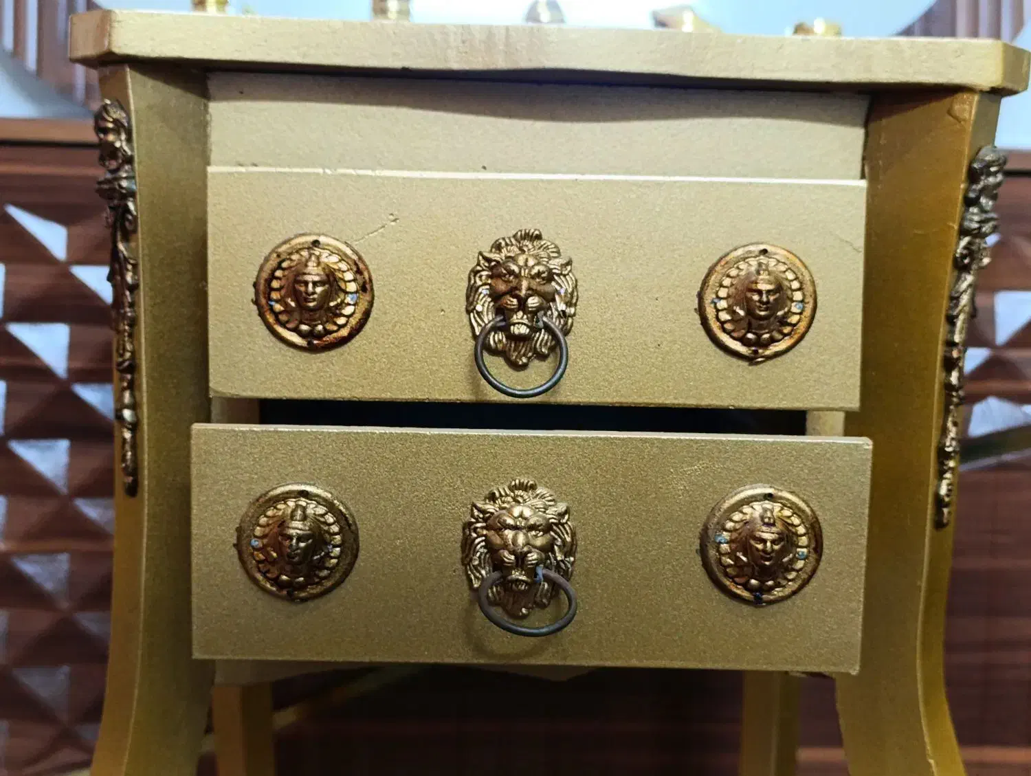 میز تلفن 2 کشو طلایی آکبند|میز تلفن|رباط‌کریم, رباط‌کریم|دیوار