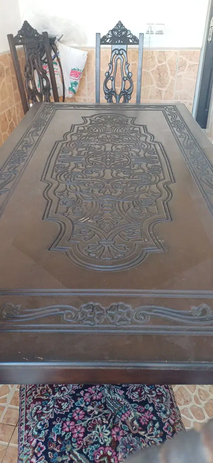 میز نهار خوردی قالی|میز و صندلی غذاخوری|رفسنجان, |دیوار