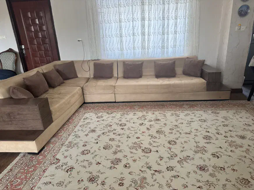 یک دست مبل ال|مبلمان خانگی و میز عسلی|بجنورد, |دیوار