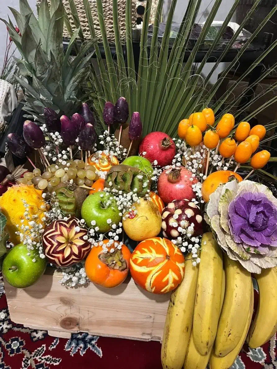 میوه ارایی حکاکی هندوانه وکدو یلدا|صنایع دستی و سایر لوازم تزئینی|الوند, |دیوار